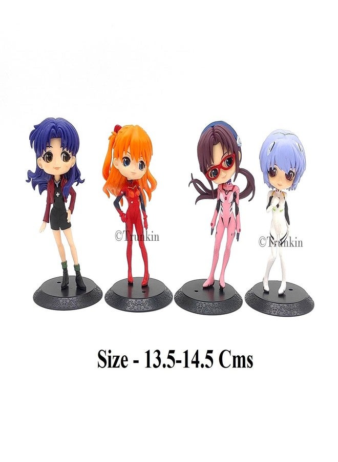 Trunkin Neon Genesis Evangelion Rubber Action Figure | Set Of 4 Action Figure Asuka Langley Ayanami Rei Mari Mikanami Misato Katsuragi Collectible | 14.5 cm Weeb Manga Figurines,Multicolor - Image 5